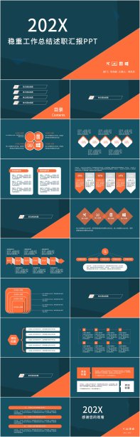 橙色商务风述职报告PPT图片下载