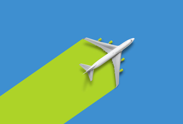 蓝色背景下的飞机图片下载