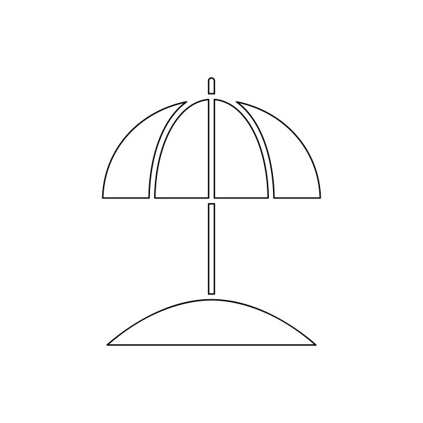 沙滩伞线图标。图片下载