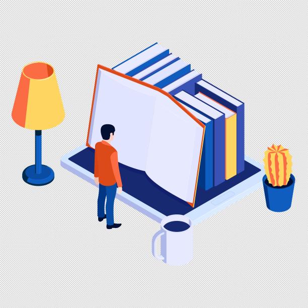 男人平板看书台灯图片下载