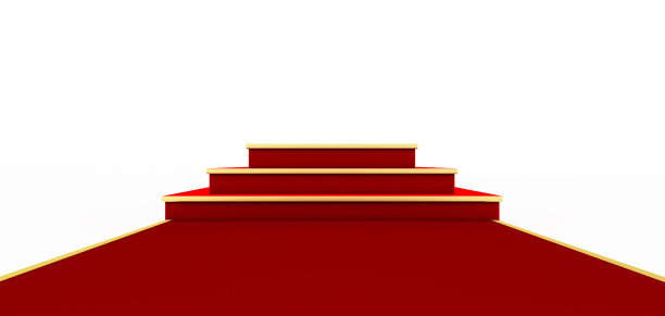 红地毯，高裙台与楼梯和红地毯图片下载