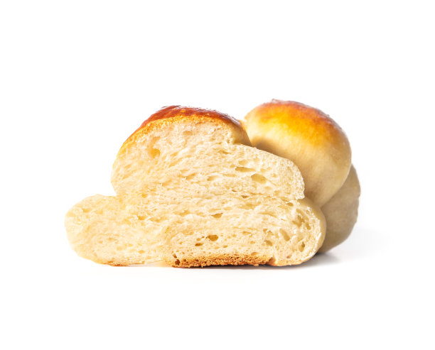 柔软蓬松的酵母面包，切成两半。横截面。图片下载