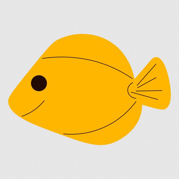 卡通黄色小鱼鱼类扁平图片下载