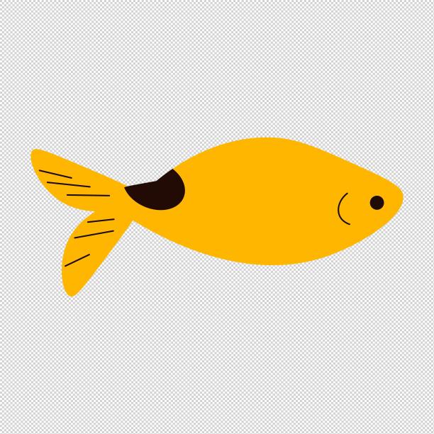 卡通小鱼黄色鱼儿图片下载