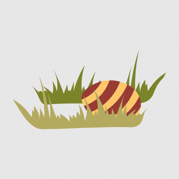 复活节草丛条纹彩蛋图片下载