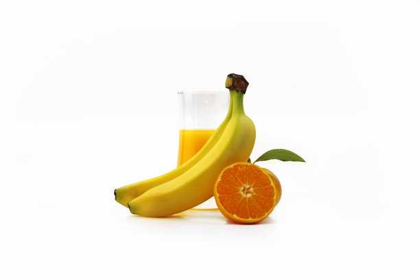 健康的橙汁和香蕉汁图片下载