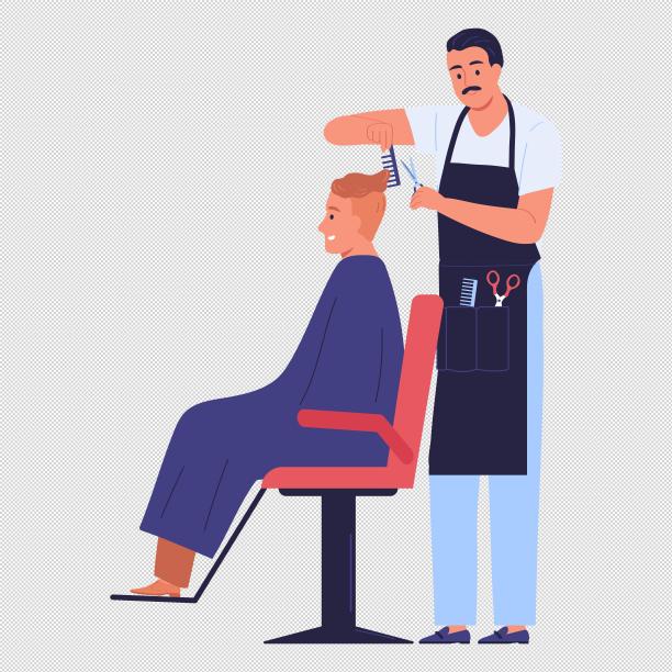 理发师理发椅男人理发图片下载