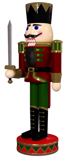 三维插图胡桃夹子白色图片下载