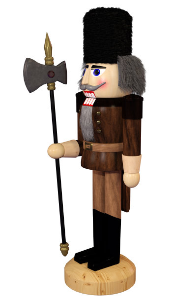 三维插图胡桃夹子白色图片下载