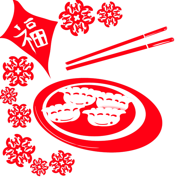 剪纸风冬至饺子素材图片