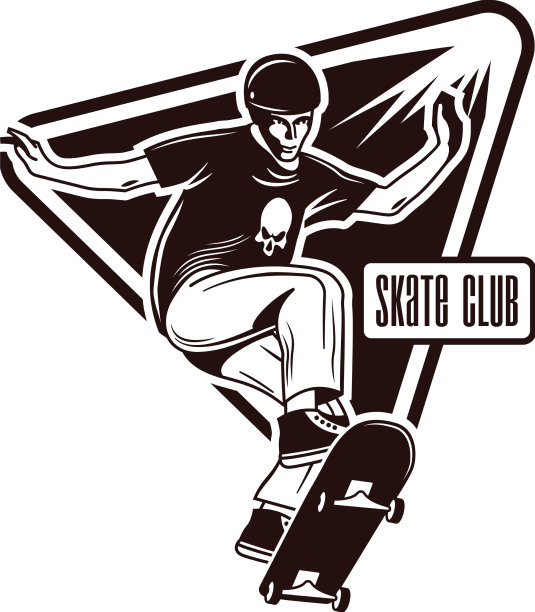 滑冰选手徽章构图图片下载