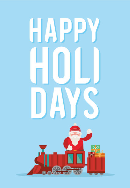 圣诞老人在火车上图片下载