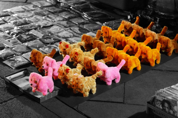 传统市场的狗玩具图片下载