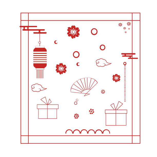 过年新年红色元素图片下载