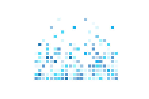 像素马赛克。像素衰变插图。下降的像素。抽象的背景。图片下载