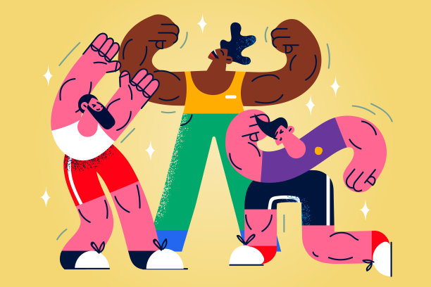 肌肉发达的运动员表现出良好的体型图片下载