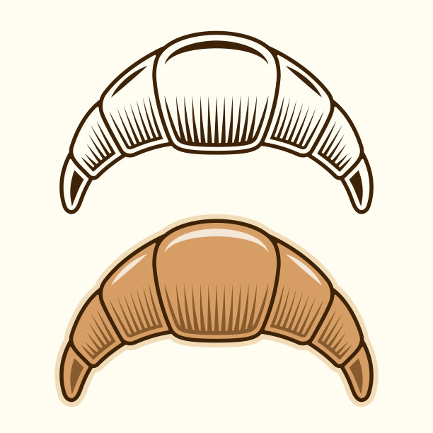 羊角系列矢量图形对象或设计元素有单色和彩色两种风格图片下载