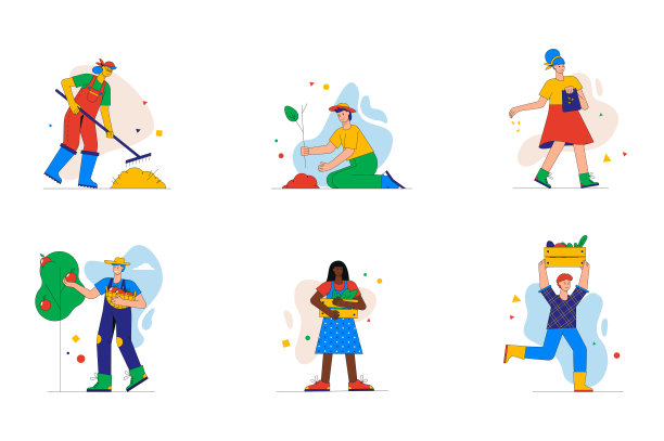 花园工作集的迷你概念或图标图片下载