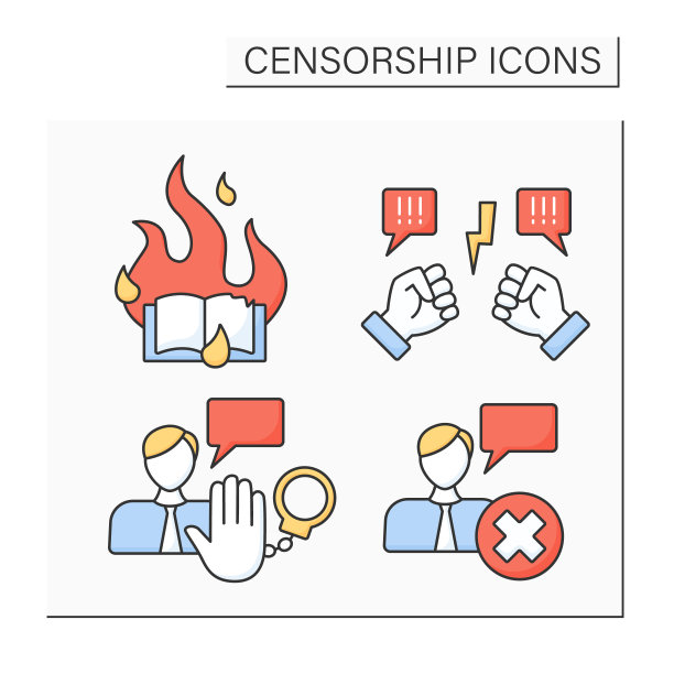审查彩色图标集图片下载