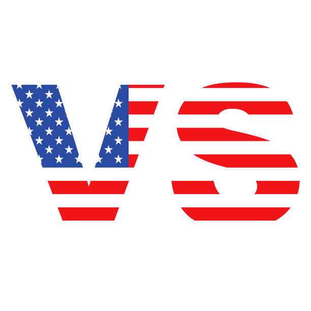 和象征。而不是用美国国旗。美国风格的VS图标图片下载