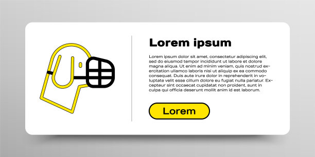 线狗的嘴图标孤立在白色背景。附件为狗。色彩斑斓的轮廓的概念。向量图片下载