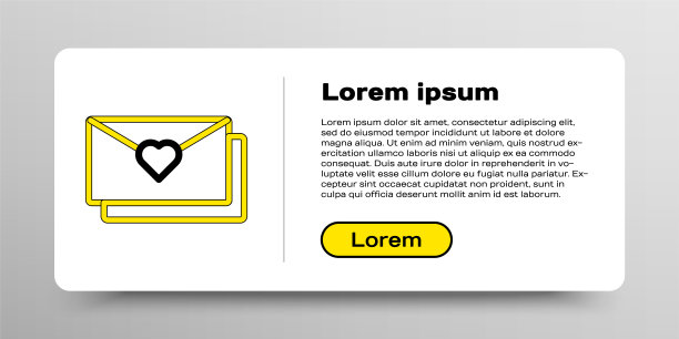 线信封与情人节的心图标孤立的白色背景。消息的爱。信爱和浪漫。色彩斑斓的轮廓的概念。向量图片下载