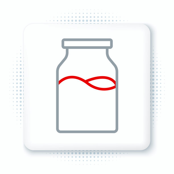 封闭的玻璃瓶与牛奶图标孤立的白色背景。色彩斑斓的轮廓的概念。向量图片下载