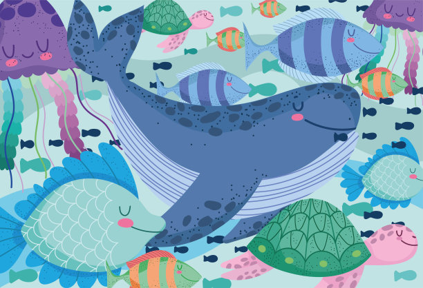 海底生物种类繁多图片下载