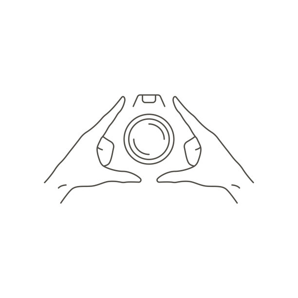 单色标志人类手相框与照片视频摄像机课程学校工作室矢量插图图片下载