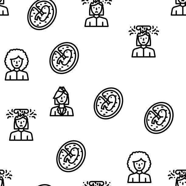 女性职业与职业向量无缝模式图片下载