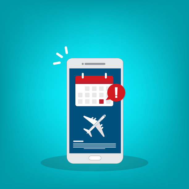 航班延误信息或旅行日程。在线提醒。手机上重要航班起飞通知信息。矢量图图片下载
