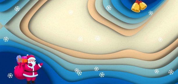 剪纸风简约渐变圣诞节背景素材图片