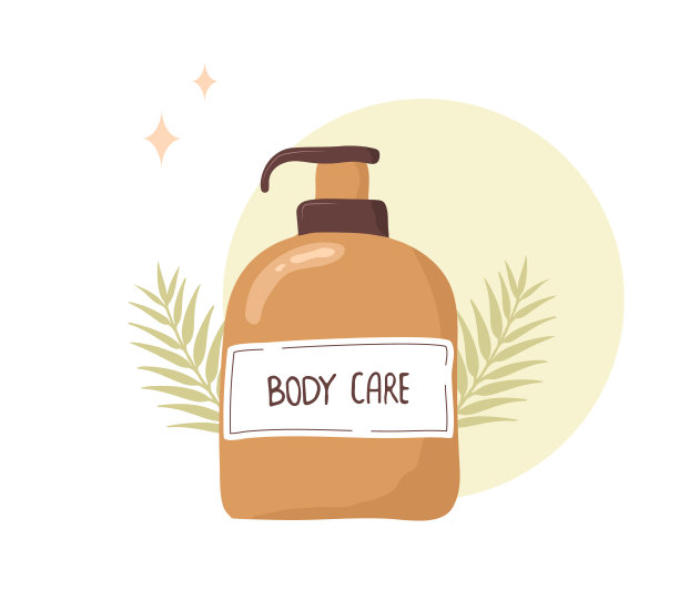 修复霜。身体润肤膏。皮肤护理。早晨例行公事。手绘美容产品。矢量插图在平坦的卡通风格图片下载