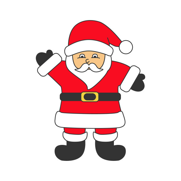 矢量卡通插图可爱的传统圣诞老人。圣诞冬季假期设计元素图片下载