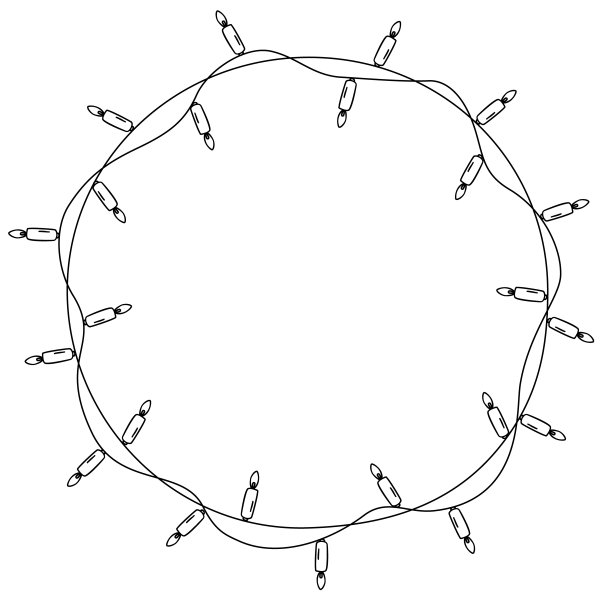 圣诞新年婚庆晚会上挂着串灯装饰圆花环，孤立矢量插图喜庆图形图片下载