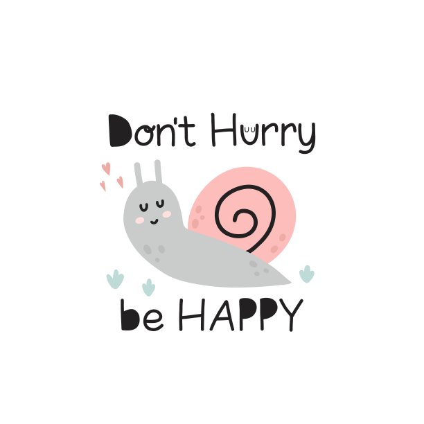 可爱的蜗牛。手黎明花园字符与字母，灵感短语，柔和的颜色，婴儿海报或t恤打印，儿童托儿所和衣服装饰，矢量卡通平孤立的插图图片下载