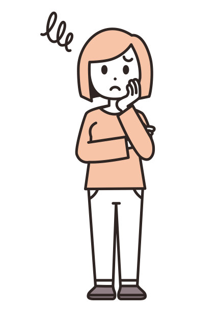 一张年轻女子双臂交叉的插图，脸上带着困惑的表情。图片下载