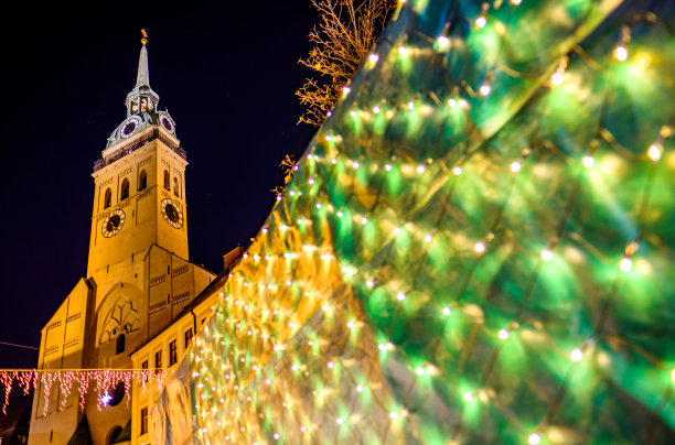 慕尼黑圣诞市场上的装饰品图片下载