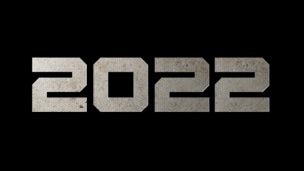 2022数字与纹理效果在黑暗的背景图片下载