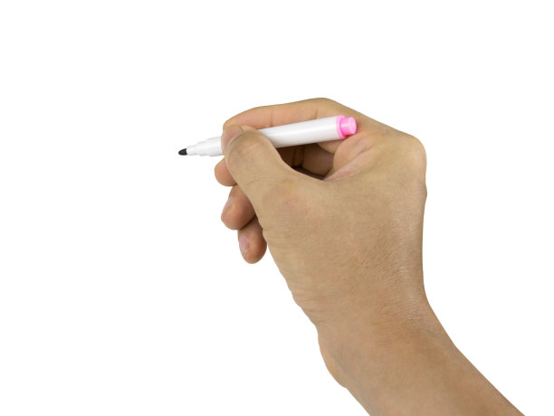 标记笔，用于白板上的手写隔离在白色背景上。图片下载