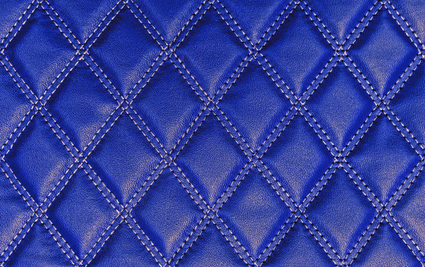 蓝色人造皮革纹理与缝合图片下载