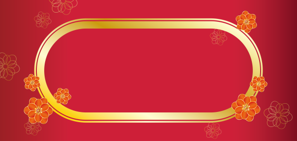 红色桃花春节背景素材图片