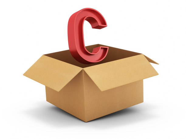 3D渲染字母字母C在纸箱白色背景股票照片图片下载