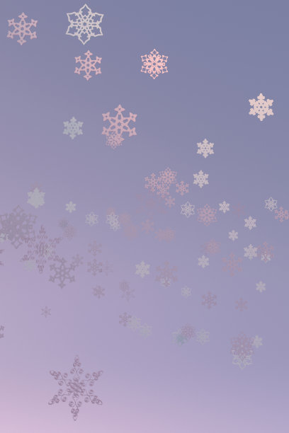 在淡雅的紫罗兰色背景上，节日的雪花飞舞。冬天的作文图片下载