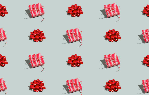 灰绿色背景图案，圣诞、新年符号属性对象图片下载