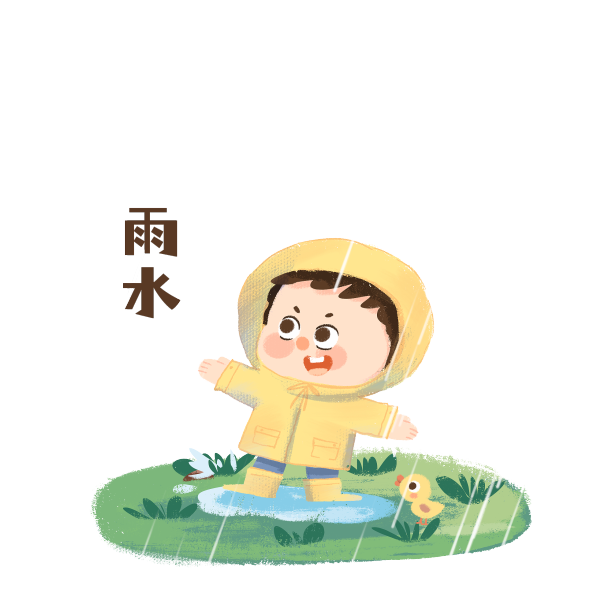 雨水节气男孩儿童淋雨可爱图片下载
