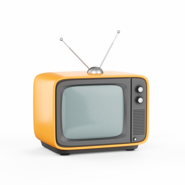 3D渲染旧复古电视孤立的白色背景图片下载