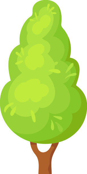 长树花园公园季节绿色卡通图片下载