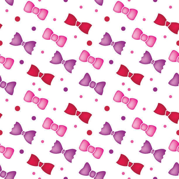 蝴蝶结无缝图案，领结3d矢量打印图片下载