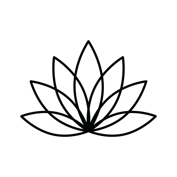 莲花轮廓图标。一种在南方开有大花的水生植物，在某些国家被认为是神圣的。它象征着创造性和女性原则。图片下载